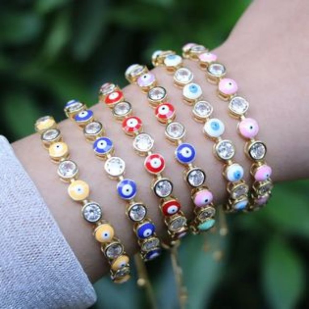18K Gold Plated Stainless Steel Multicolor  Link Bracelets
